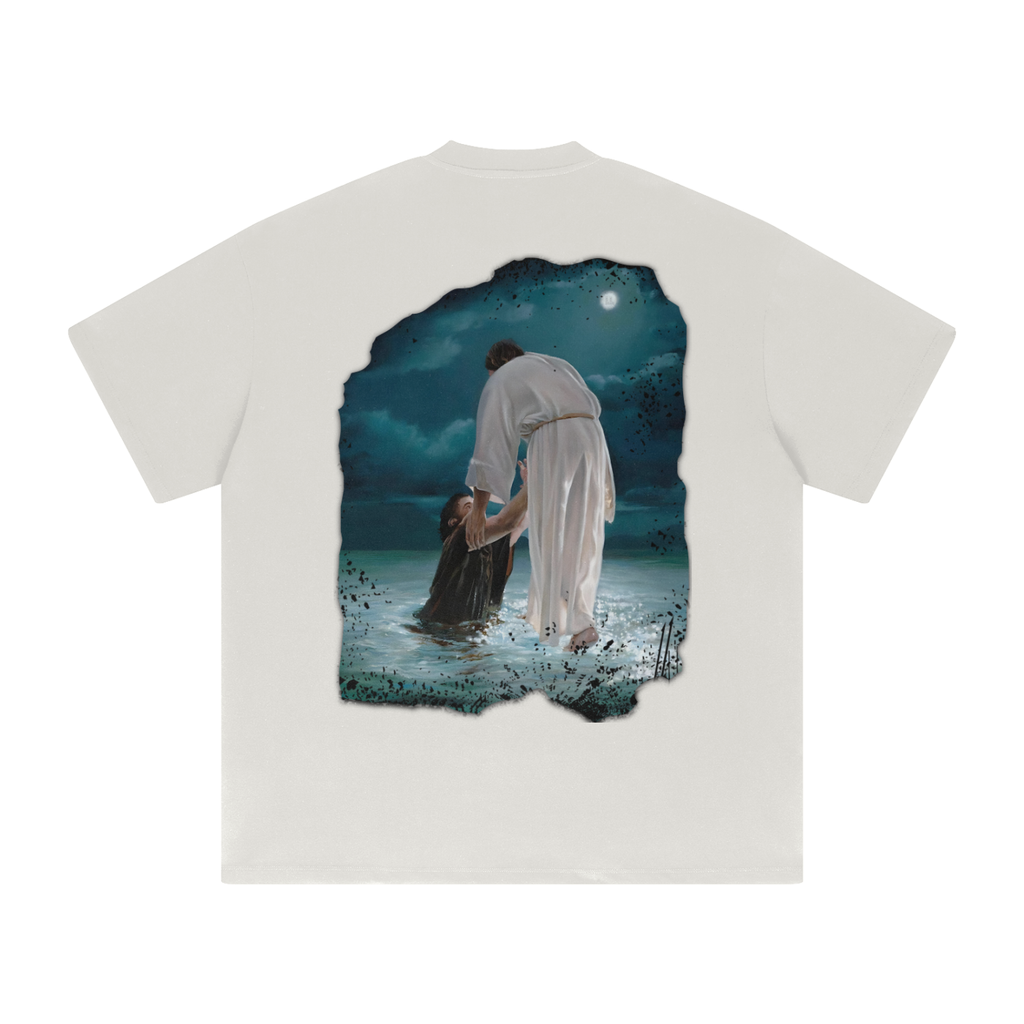 fearlessli Streetwear Unisex Heavyweight Solid Color Drop Shoulder Loose T-shirt